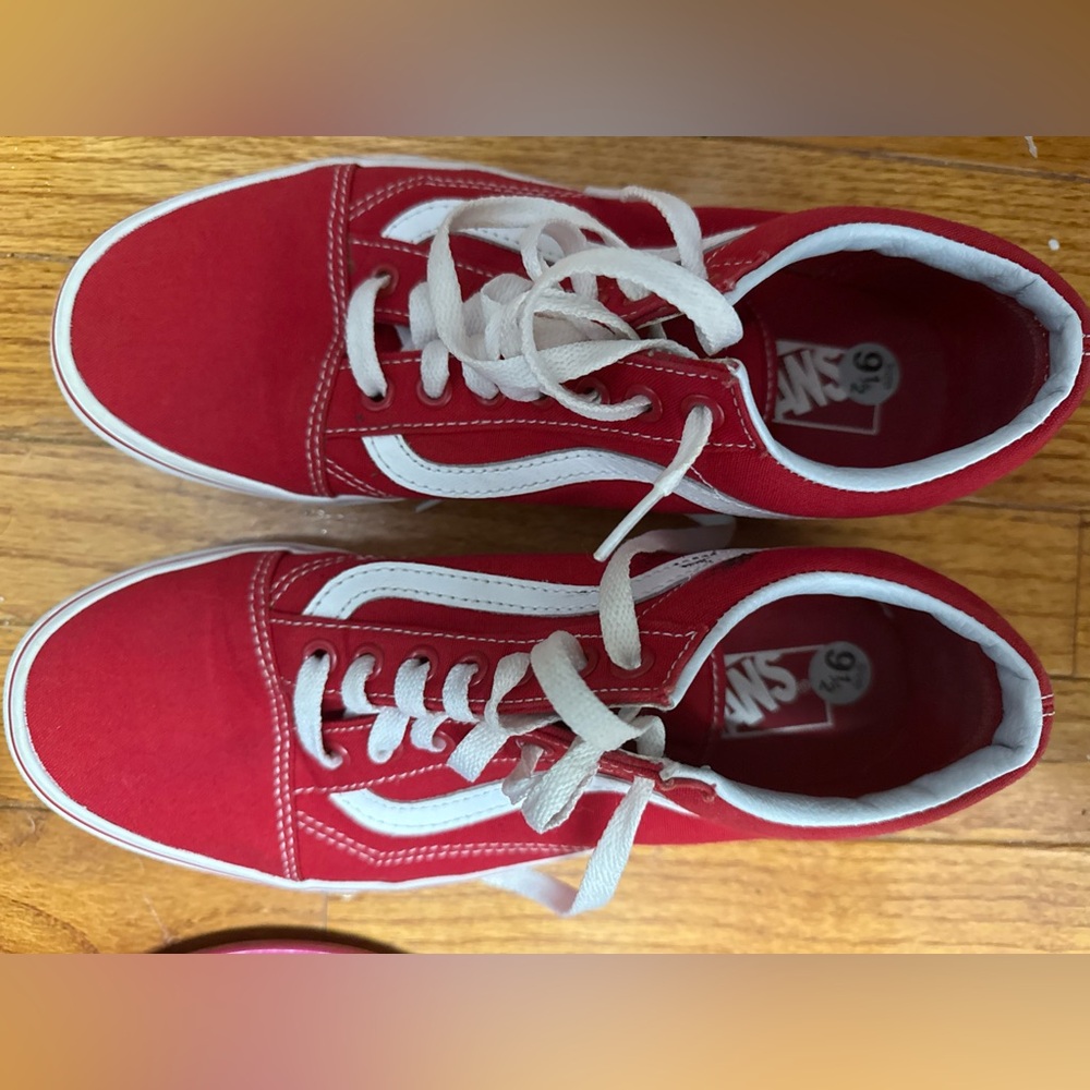 Vans Red and White Sneakers